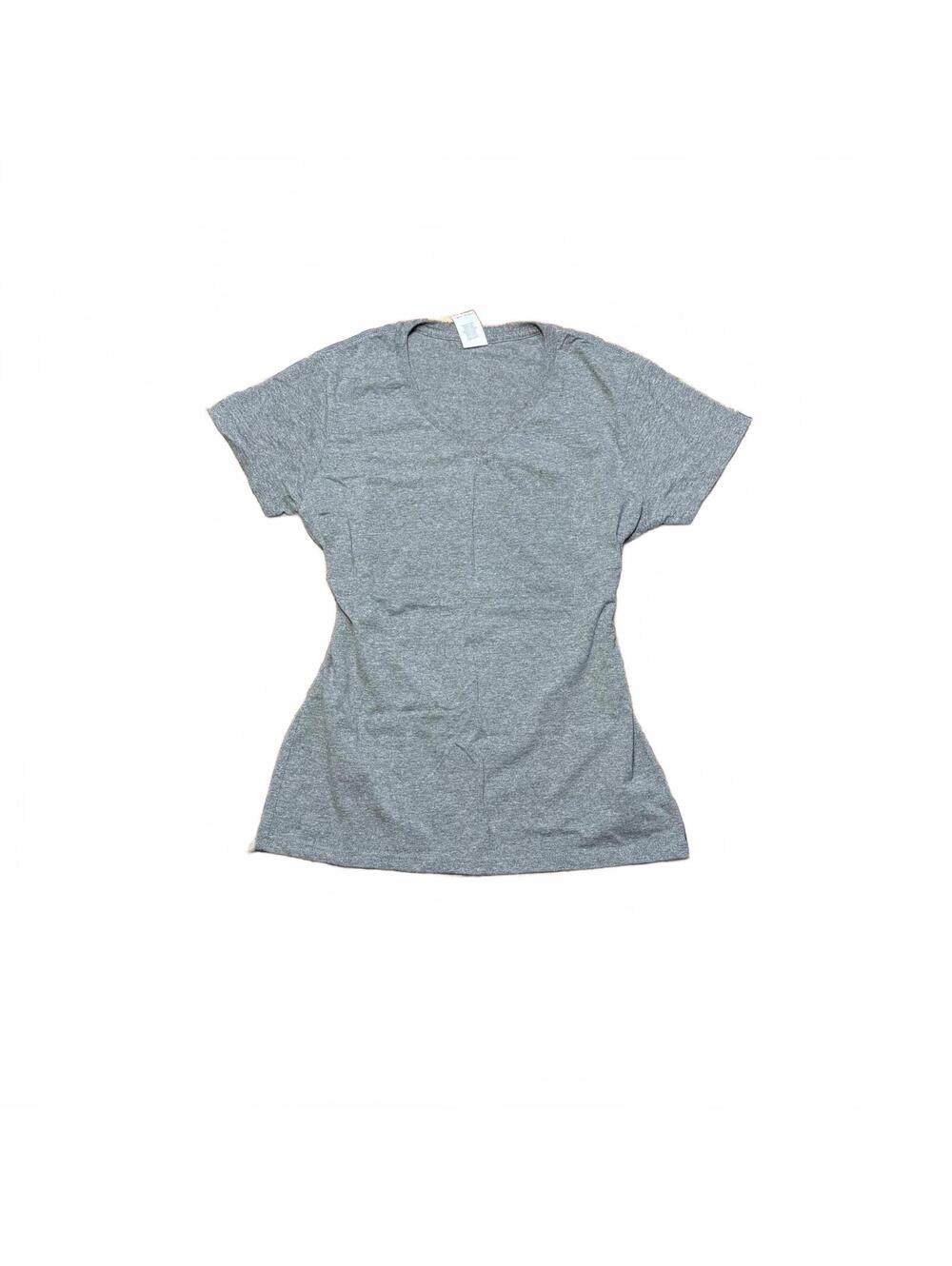 gildan heather gray vneck tee